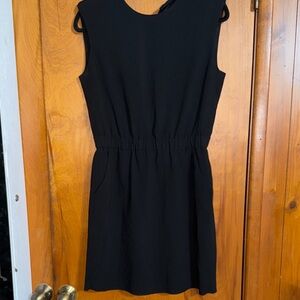 Armani Exchange Black Sleeveless Elastic-Waist Mini Dress